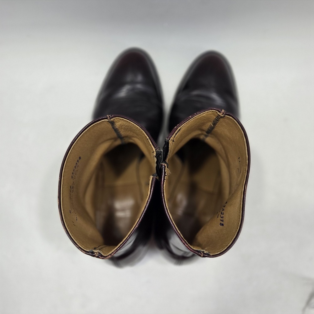Vintage UFCW 1198 Union Leather Zip Up Western Ankle Boots Burgundy Mens 11 D - Picture 14 of 16